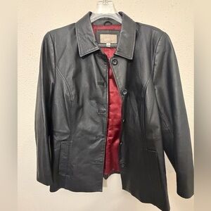 Croft & Barrow Black Leather Jacket for Women